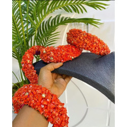 Coral beads hair band, Hair accessories, African fashion, bridal costume, head band