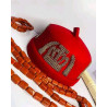 Igwe Odogwu African Chieftaincy Igbo Ozo Cap, African Men's Velvet Cap/Beaded Cap