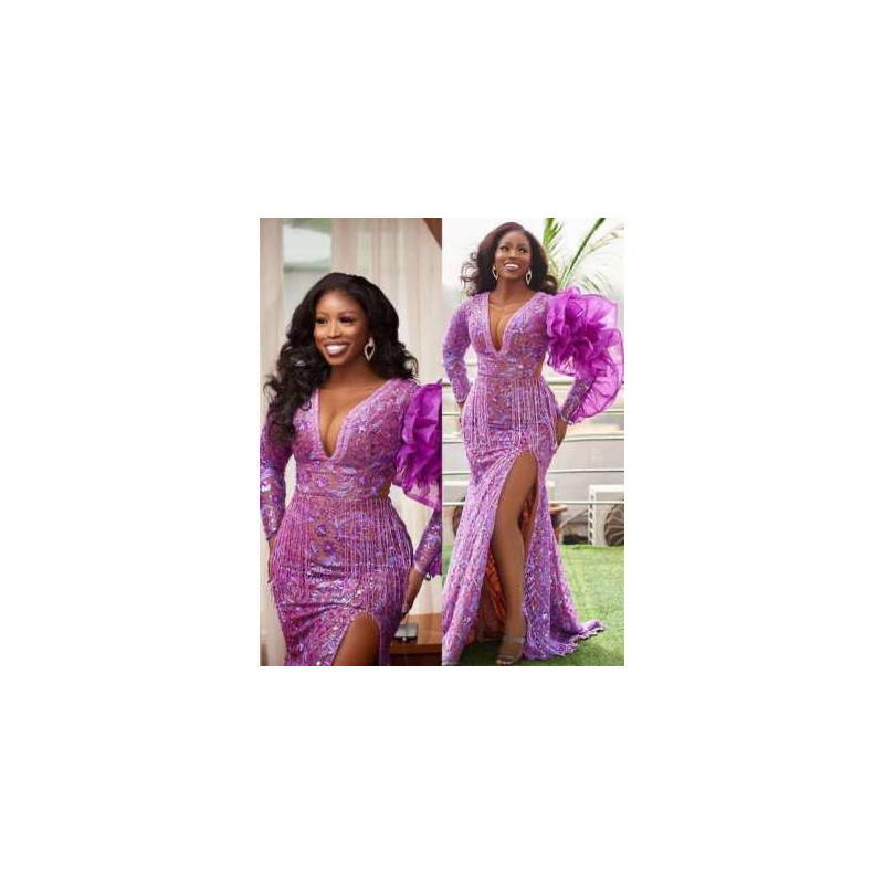 Prom dress with high slit, Evening dress, prom dress, African clothing for women