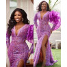 Prom dress with high slit, Evening dress, prom dress, African clothing for women